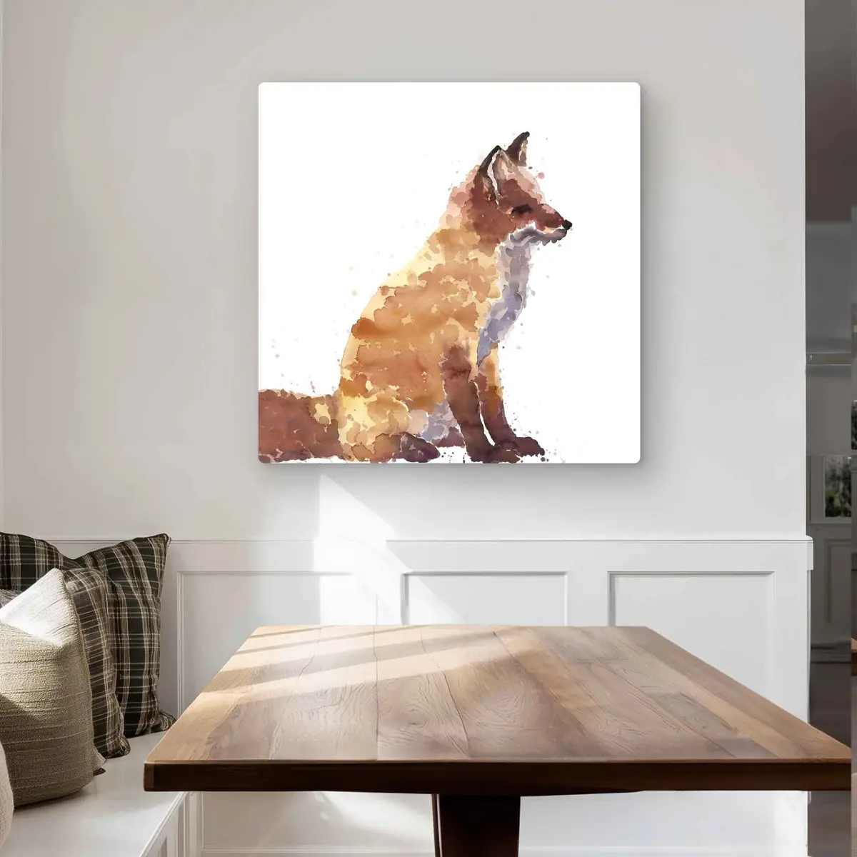 212 MAIN Scandinavian Red Fox Nature Aluminum Metal Print Wall Artwork - 32x32 in Lightweight Home Decor Accent, Photo Wall Art for Room, Gift-Worthy Decoration (Model C1MP3232KEX8EA)