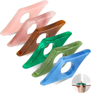 6pcs Personalized Resin Book Page Holder, Handmade Thumb Ring Bookmark Book Opener Reading Accessories, Gift for Book Lovers Teachers Classmates