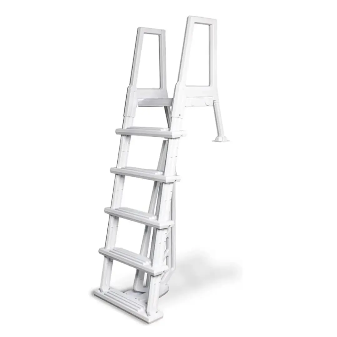 Poolzilla Pool Step Ladder for Above Ground Pools - Deck Mounted Ladder w/Wide Non Skid Platform - for 48’’ to 54’’ in. Above Ground Pools