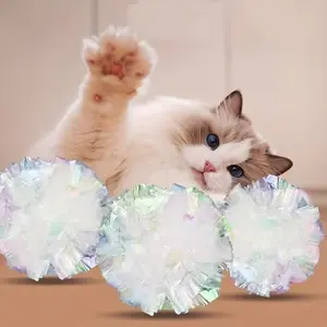 5pcs Crinkle Paper Ball Toys, Interactive Cat Playset, Indoor Multi-Color Kick & Chase Toy, Training & Entertainment for Kittens, Pet Supplies