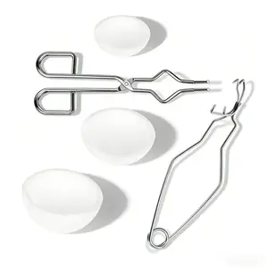 Jewelry Melting Tools Kit – 100g/250g/500g Ceramic Crucibles & 2 Stainless Steel Tongs for Gold/Silver