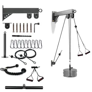 Fitness Wall Mount Pulley System, Weight Cable Pulley System for Gym, Lat Pull Down and Low Row Cable Machine, Cable Station Equipment