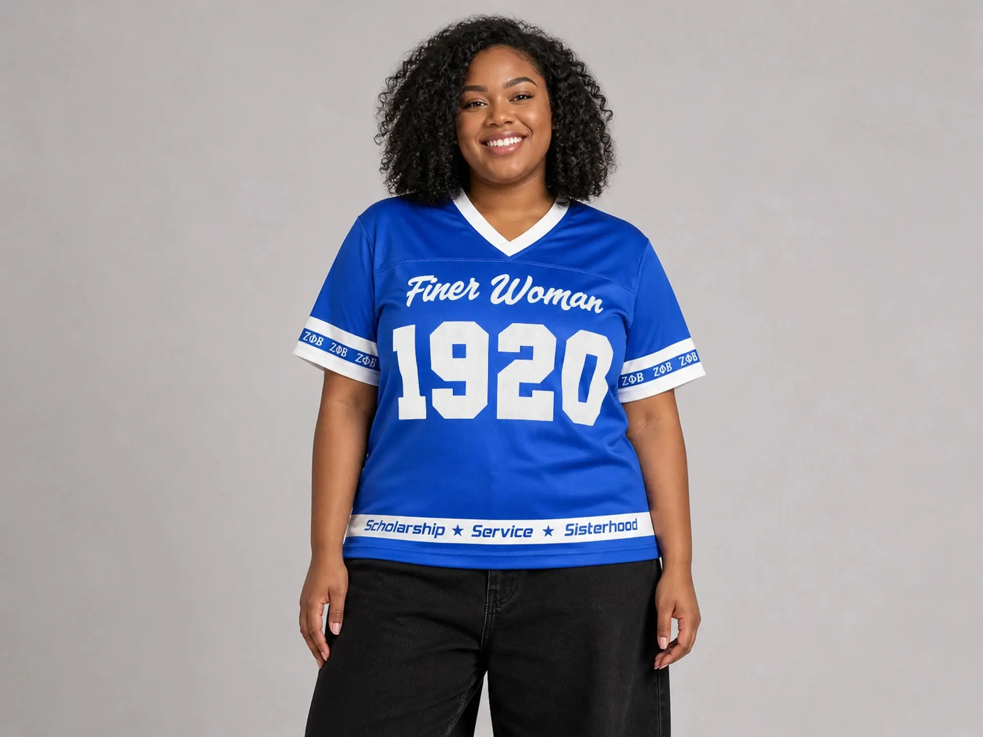 Zeta Phi Beta Football Jersey | Finer Woman 1920 ZPhiB Sorority Shirt | Divine Nine Greek Paraphernalia Gift