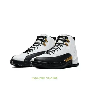 White, Gold, and Black High-Top Retro Basketball Shoes with Pebbled Leather and Suede Upper, Gold Metal Accents