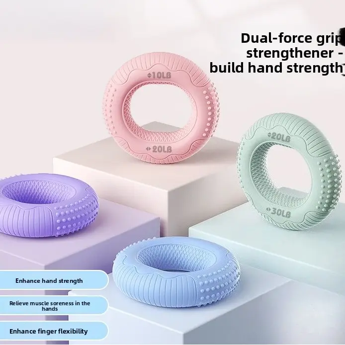 Silicone Hand Strengthener, Compact Grip Circle with Adjustable Dual-Intensity to Enhance Finger Flexibility for Fitness and Daily Workouts, Portable, Grip Strength, Compact Shape, Unisex, Grip Training