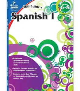 Carson Dellosa Skill Builders Grades 6-8 Spanish Workbook, Vocabulary, Sight Words, Phrases, and More, Middle School Classroom or Homeschool Curriculum   Paperback – Illustrated, January 3, 2011