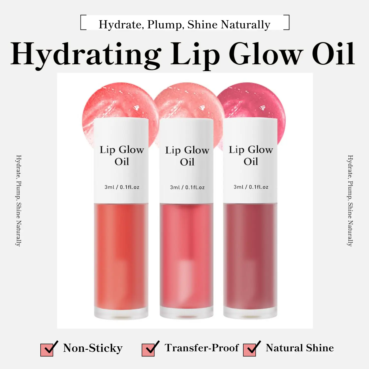 【Best Value Set】Lip Glow Oil Multi Scent Natural Tint Long Lasting Moisture For Cracked & Dry Lips 0.1 fl oz Daily Hydrating Hydrate Moisturize Moisturizing