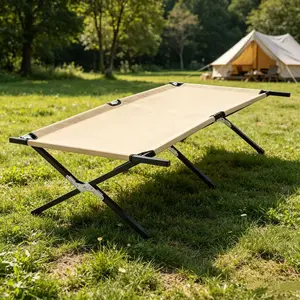 Collapsible Camping Cot - Heavy Duty Folding Bed 300LB Capacity, Portable Sleeping Cot for RV, Beach, Office Nap & Outdoor Travel