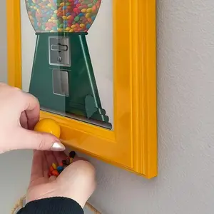 Wall-Mounted Square Photo Frame with Candy Dispenser, Perfect for Displaying Photos, Easy Access to Candies Nuts and Pet Snacks