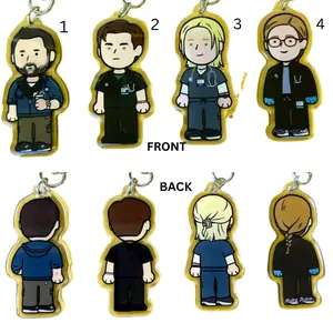 The Pitt Acrylic Keychain 2 Side,Robby Langdon Dana Mel Abbot Santos McKay,TV Show Keychain