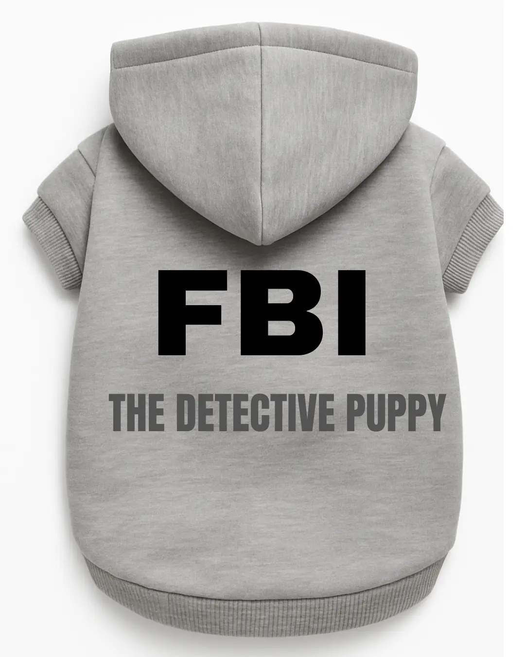 Dog Pullover Hoodie - FBI Detective Graphic, 50/50 Poly-Cotton Fabric, Stretchy Breathable Fit, Cozy Look, Low Maintenance Easy Care, Multi-Size for Casual Outings, Walks