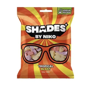 Tropical Shades by Niko –  Sweet Sour Chewy Candy Mix, Tropical, The originals, Straight Up Strawberry Imported from UK