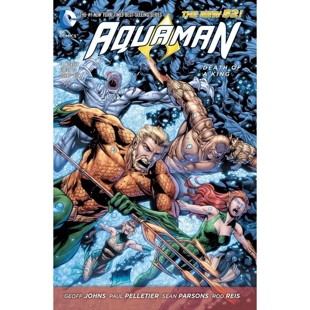 Used Superhero Comics Book - Aquaman Vol. 4: Death of a King (The New 52) by Geoff Johns, Very Good Trade Paperback, English, 200 Pages