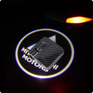 2 Pcs Car Welcome Door Lights for Mitsubishi Cross Outlander L200 Pajero,LED Projector Door Shadow Light Car Door Lighting Logo(Battery Not Included) Decoration Light Accessories