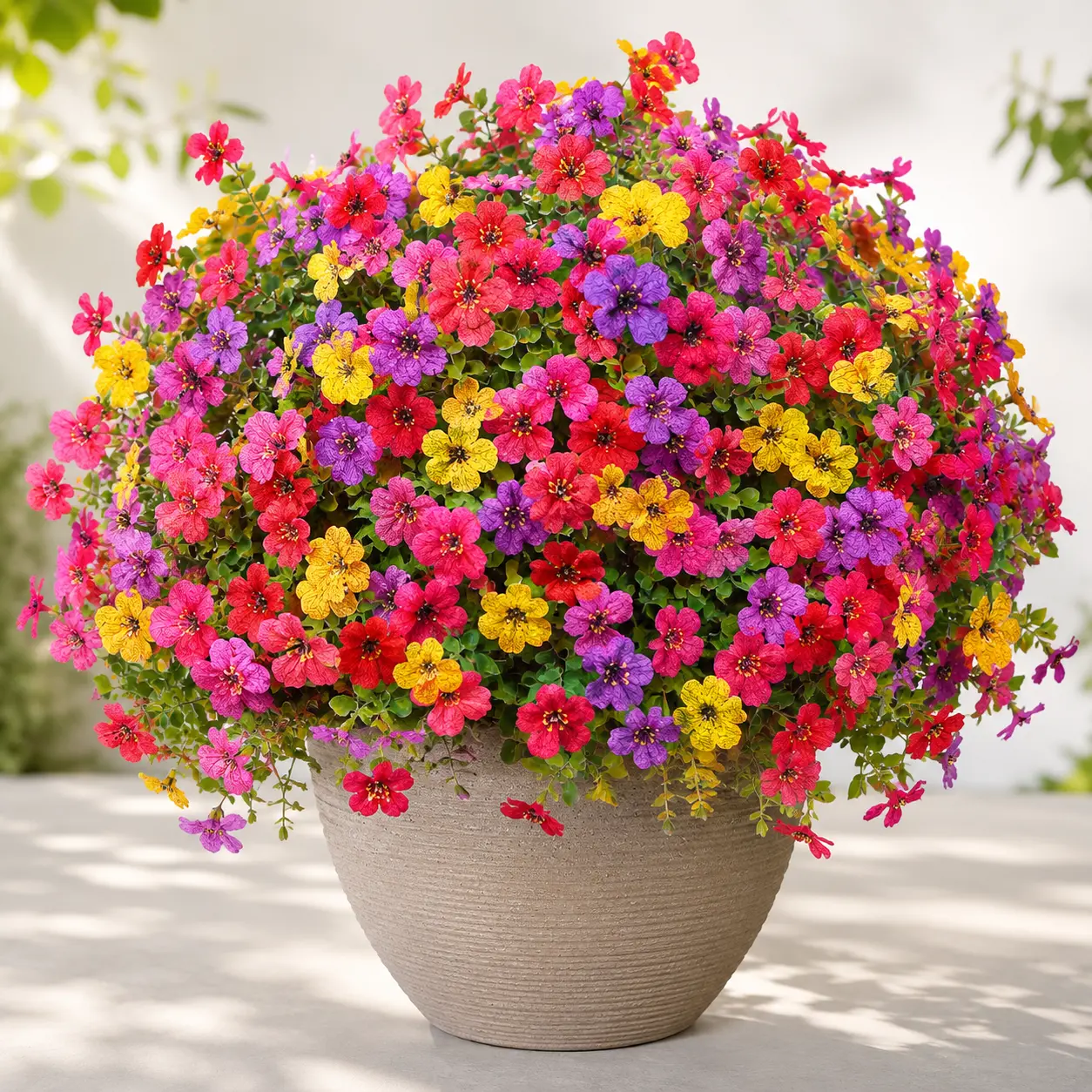 6/12/24 Pack Outdoor Artificial Flowers, UV Resistant Faux Flower Bundles for Planters, Porch, Patio, Window Boxes, Garden, Yard, Fall Halloween Thanksgiving Wedding Party Home Decor