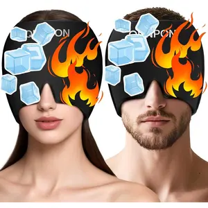 Christmas Migraine Relief Cap Gifts,Stocking Stuffers for n Men,Headache Relief Cap Ice Pack Mask,Cold Eye Face Hat Cooling Gel Head Wrap for Tension,Stress,Hangover Gifts for n Men Mom