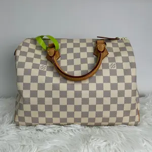 Pre-owned Louis Vuitton Coated Canvas Tote Bags Speedy 30 Damier Azur D8051923 Vluxury