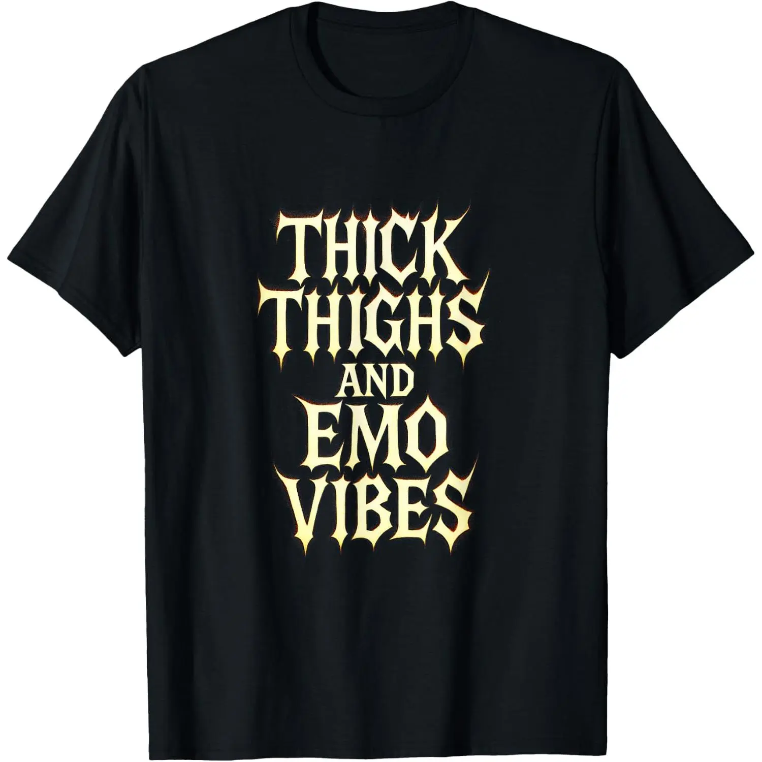 100%cotton Thick Thighs and Emo Vibes - Goth Alt Style T-Shirt