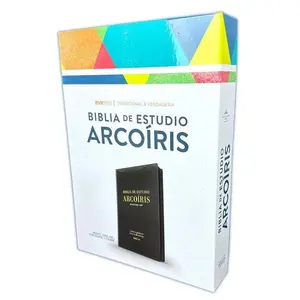 Biblia de Estudio Arco Iris con Cierre, letra 10pts.  RV1960 imit piel negro con índice - Nunca se apartará de tu boca