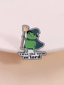 Cartoon Badge Clip Neurodiversity Cute Style Frog Wizard Design, Daily Backpack Decoration for Neurodiverse People, Supportive Accessory