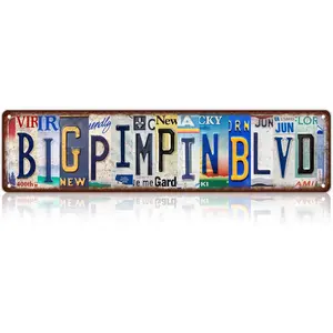 Vintage Big Pimpin Blvd Wall Decor Street Signs Bar Metal Tin Signs 16 x 4 Inches Vintage Big Pimpin Blvd Wall Decor Street Signs Bar Metal Tin Signs 16 x 4 Inches