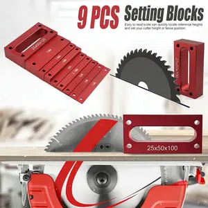 Aluminum Alloy Height Gauge Block Kit for Precise Router and Table Saw Measurements, Essential Precision Tool for Woodworking
