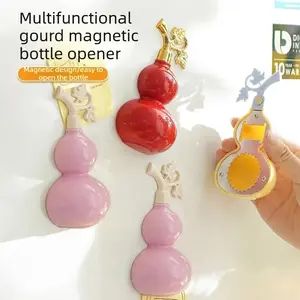 3PCS Gourd-shaped magnetic bottle opener refrigerator magnet, 3D cute decoration, creative household multi-functional bottle opener with magnetic closure
