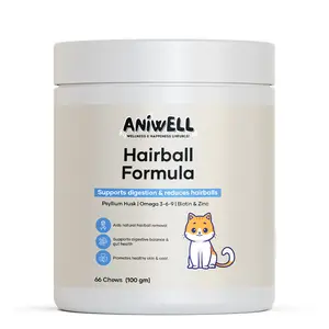 Aniwell Hairball Formula – Hairball Management with Omega-3s & Biotin for Cats