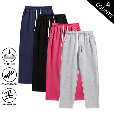 Men's Pants with Drawstring Waist, Cozy Relaxed Fit Loose Sweatpants Fabric for Fall & Winter, Men's Bottoms, Menswear Clothing
