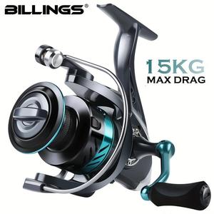 billings dk 1000-7000 series 4.8:1/5.2:1 gear ratio 33lb max drag cnc metal spool spinning fishing reel for freshwater saltwater, fishing tackle, fishing gear set
