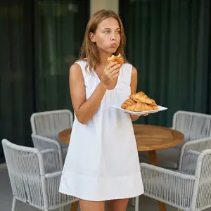 Women's V Neck Tank Dress Sleeveless Solid Color Loose Beach Dresses with Pocket, Daily Essential, Soft Material, Style Essential, Versatile Style, Closet Staple, Minimalist Chic, Modern Design, Easy Styling