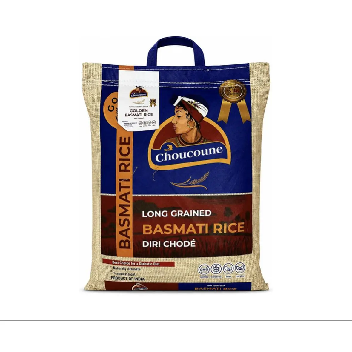 Choucoune Traditional Long-Grain Basmati Rice (Diri Chodé), 20kg Bulk Bag - Product of India