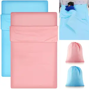 2 Pcs Tan Sleep Sack Lightweight Breathable Tanning Self Tanners Sleeping Bag Protect Sheets from Dark Tanner for Bed Travel (Pink, Blue)