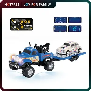 Hotfree 1/64 Mini RC Monster Truck, Pocket-Size 2.4GHz Alloy Body Remote & App Control Car, USB Rechargeable Big Wheel Racing Toy, Stress Relief Desktop Entertainment, Birthday & Christmas Gift for Kids & Boyfriend
