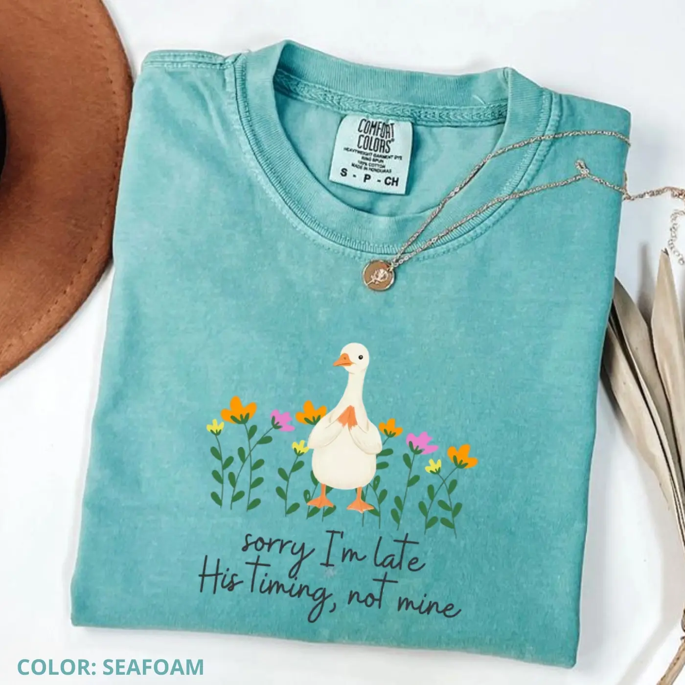 Comfort Colors Sorry I'm late bible verse shirt Funny Late Church Shirt Daisy Flower Cute Funny Religious Tee Funny Minimalist Shirt Floral Silly Goose Tee