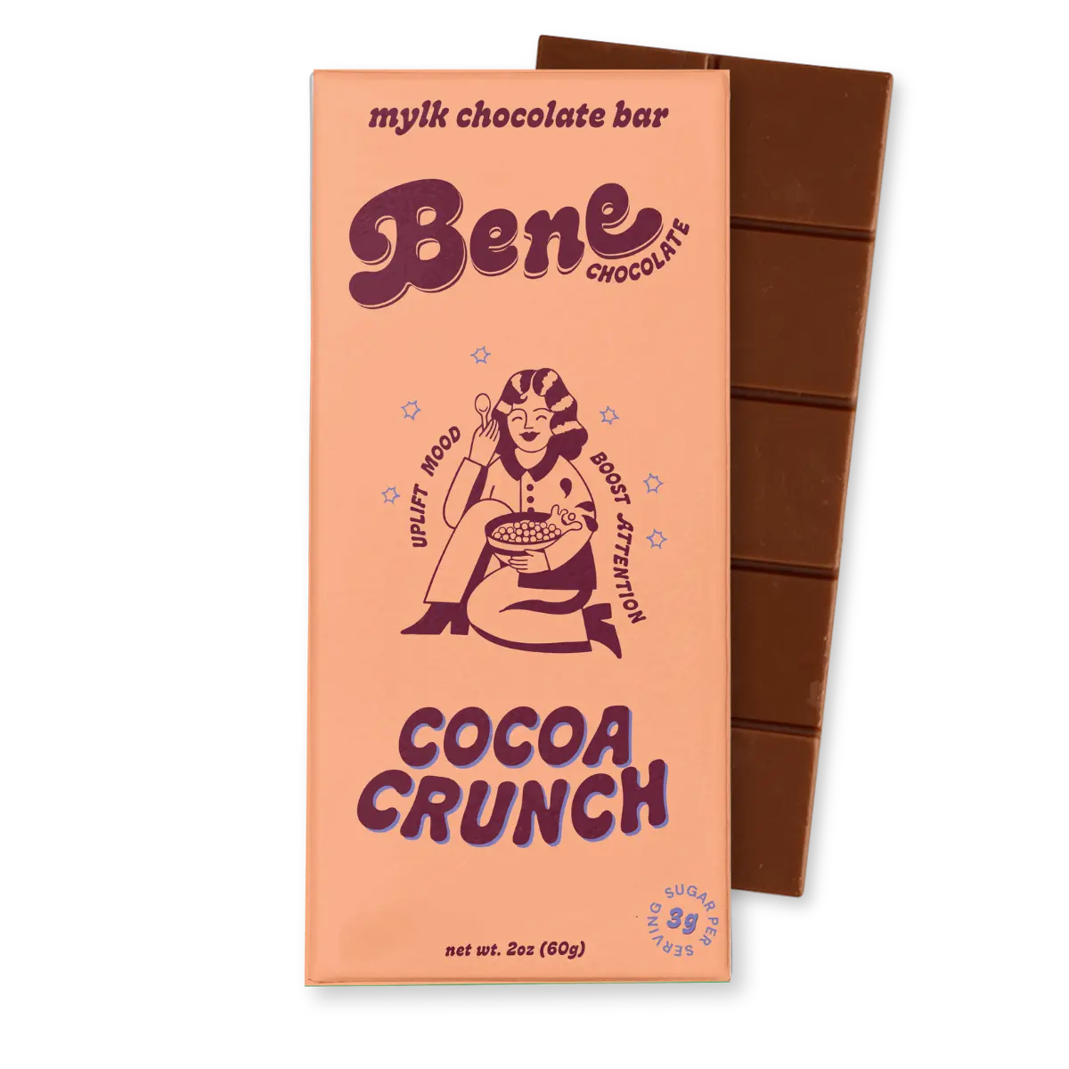 Cocoa Crunch Milk Chocolate Bar - Organic, Dairy-free, Low Sugar Cocoa Crunch Milk Chocolate Bar - Organic, Dairy-free, Low Sugar