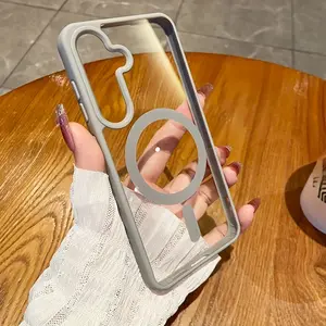 Phone Case - Compatible with Samsung Galaxy S22 S23Fe S24 S25 Plus Ultra, This Transparent Magnetic Case Is Designed to Be Sturdy, Anti-Drop, And Resistant to Yellowing. Available in Black, White, Blue, Pink, And Gray
