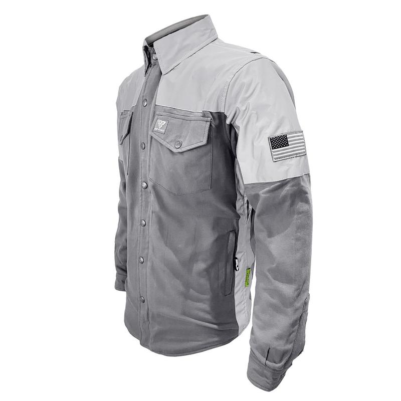 Flannel Reflective Shirt "Twilight Titanium" - Gray with Pads