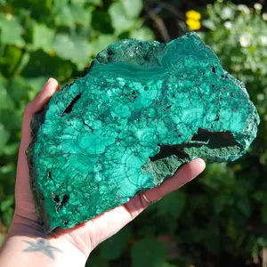 3LB XL Natural Malachite Crystal Slab, Congo