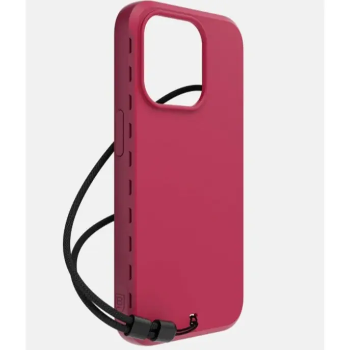 BodyGuardz Paradigm Pro Heat Regulating Case For iPhone 15 Pro Max Burgundy with Integrated Lanyard for Secure Handheld Use