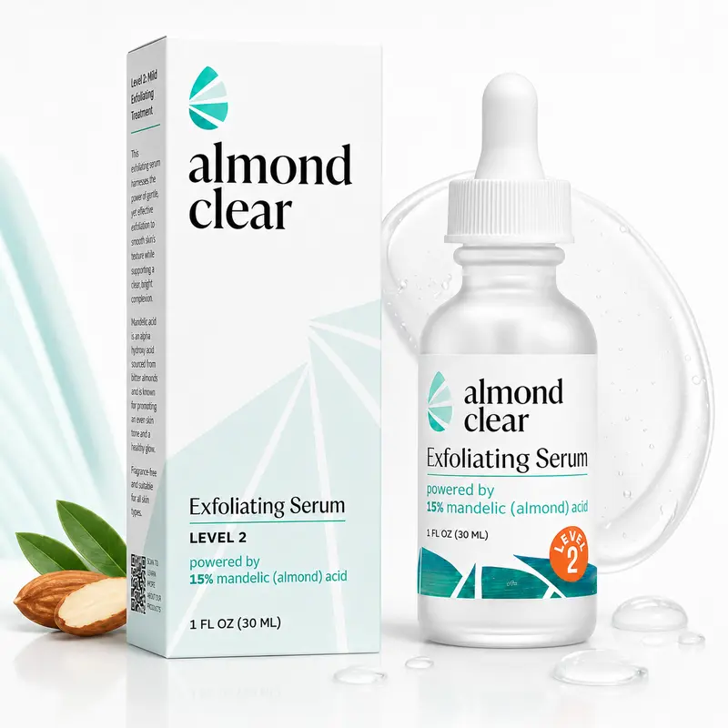Mandelic Acid Level 2 Exfoliating Serum - Alcohol-Free, Lightweight Moisturizer Skin Product with Dropper, Dark Spot Remover for Acne-Prone Skin - 30ml for Face & Key Body Areas