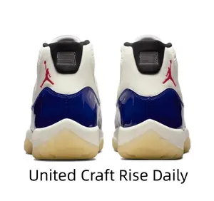 Timeless Off-White and Blue High-Top Sneakers with Retro Silhouette for Casual and Sporty Occasions