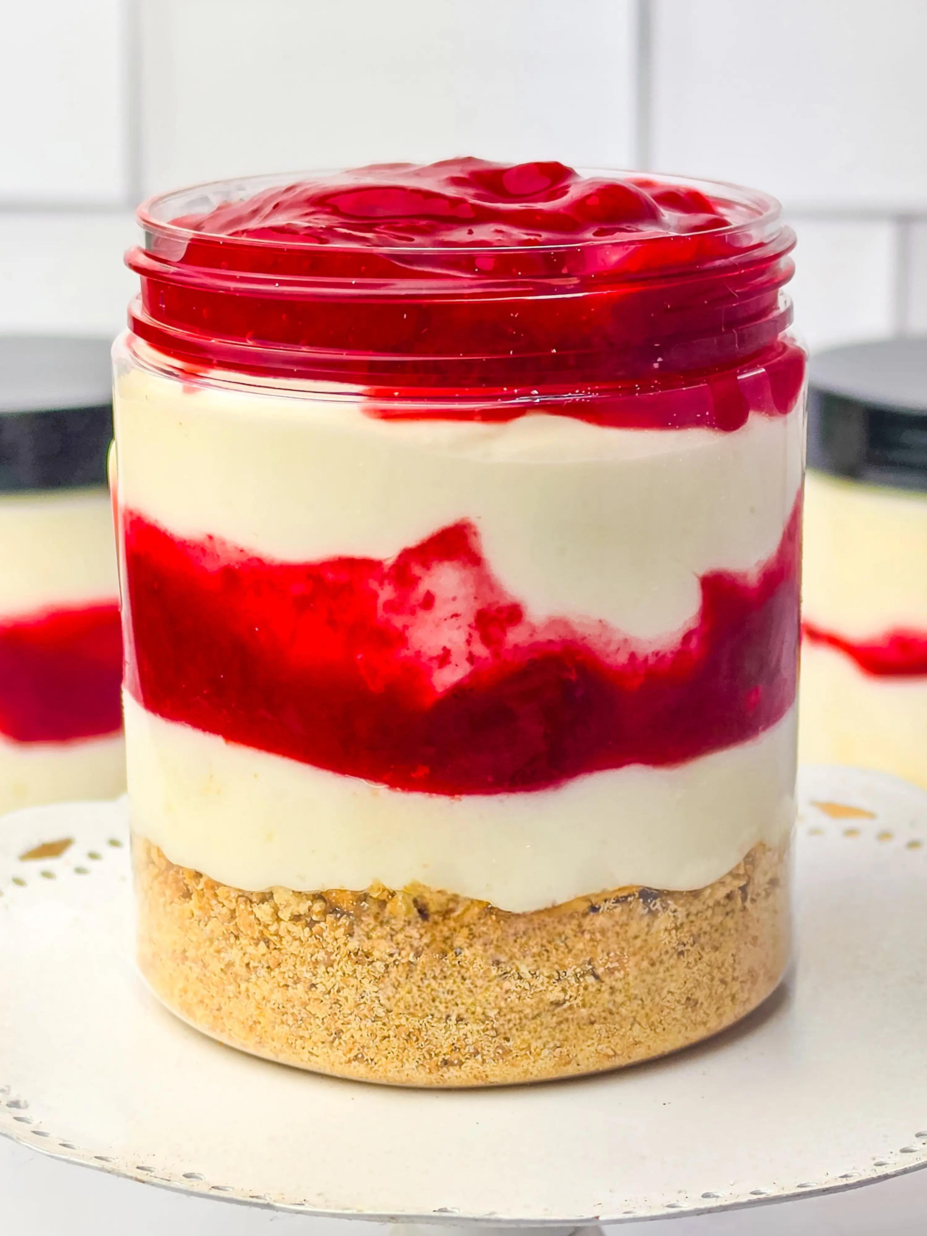 6 Vegan Gourmet Cheesecake Jars (8 oz Each) | Handcrafted Dessert Gift Box