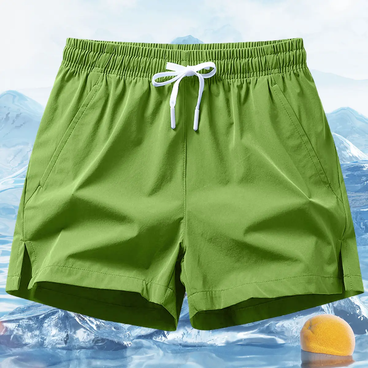 Men's Active Quick Dry Drawstring Athletic Mini Shorts - Lightweight, Breathable, Elastic Waist, Side Pockets, Side Split Hem for Running, Summer Casual Wear