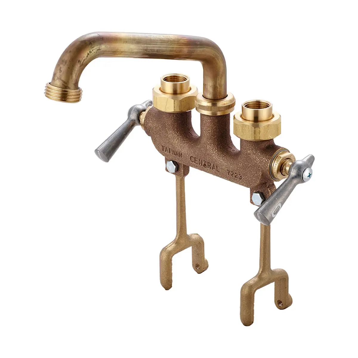 Central Brass 0468 6 in. Two Handle Laundry Faucet - Rough Brass