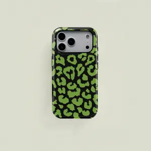 Leopard Print Dual-Layer Anti-Drop Phone Case, Compatible with iPhone 17-11 Plus Pro Max, Shockproof & Non-Slip, Christmas Gift