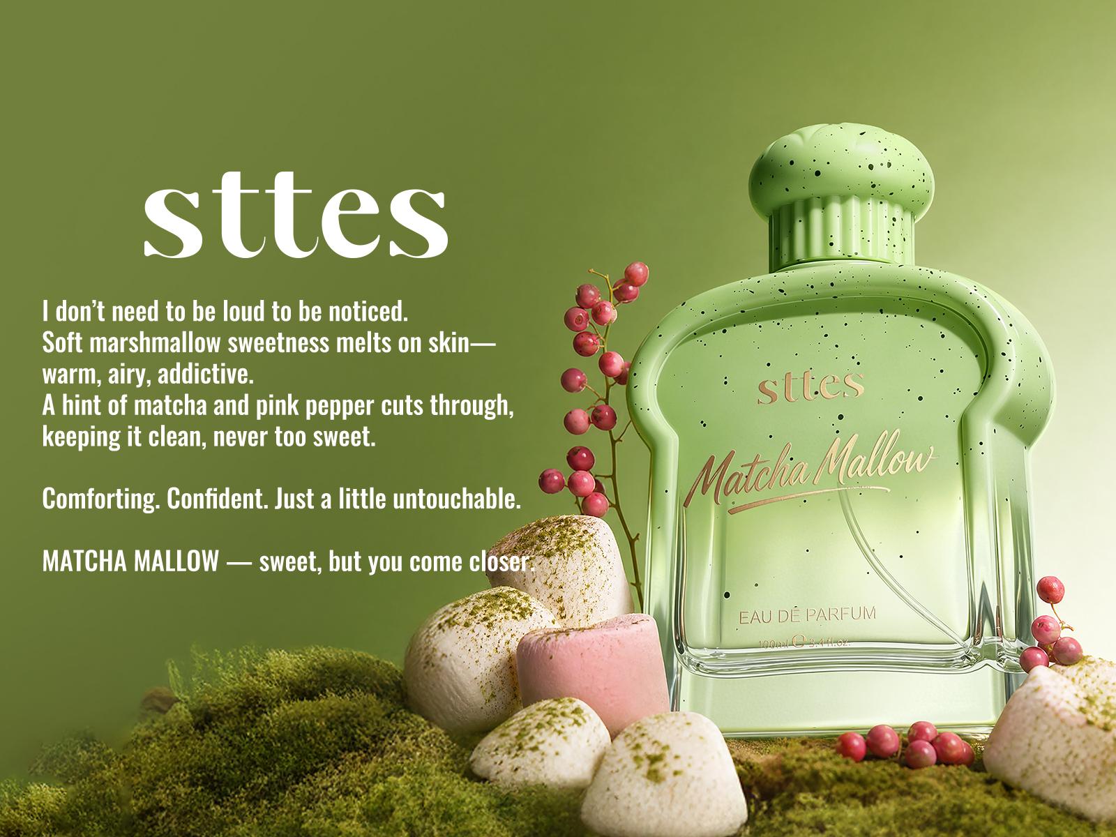 sttes Matcha Mallow Unisex Eau de Parfum, Sweet Green Tea Creamy Gourmand Scent with Matcha Blend, Marshmallow, Vanilla & Musk, Long-Lasting Everyday Daily Wear Fragrance Spray, 100ml/3.4 fl oz, Everyday Perfume, Daily Wear Perfume sttes Matcha Mallow Unisex Eau de Parfum, Sweet Green Tea Creamy Gourmand Scent with Matcha Blend, Marshmallow, Vanilla & Musk, Long-Lasting Everyday Daily Wear Fragrance Spray, 100ml/3.4 fl oz, Everyday Perfume, Daily Wear Perfume
