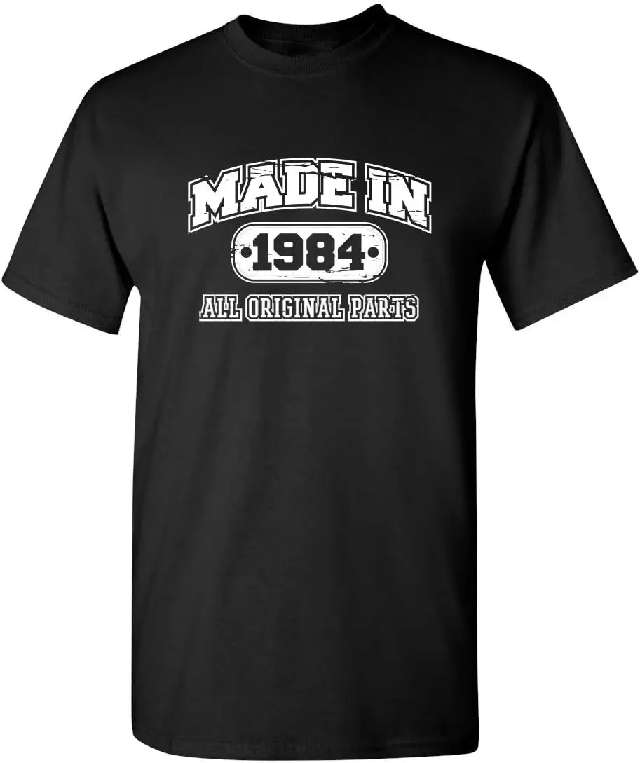 100%cotton Born in 1984 Original Parts Funny Birthday T Shirt