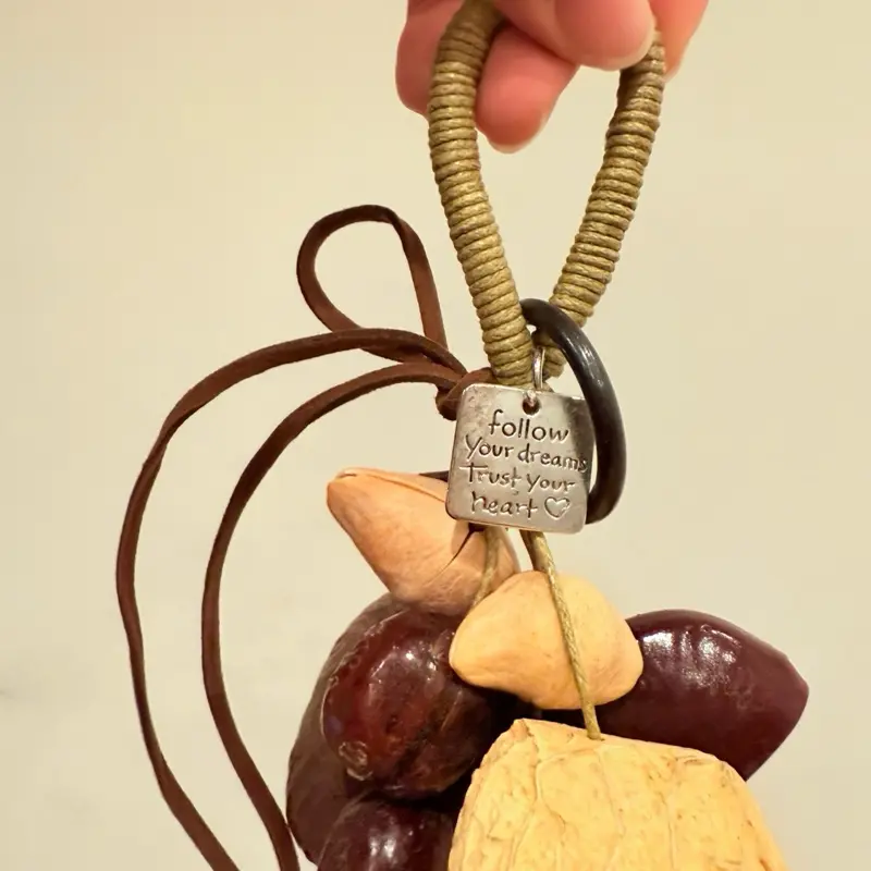 Nut Shell Wind Chimes Decorative Hanging Ornaments for Home Decor and Outdoor Use Unique Handmade Design