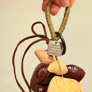 Nut Shell Wind Chimes Decorative Hanging Ornaments for Home Decor and Outdoor Use Unique Handmade Design